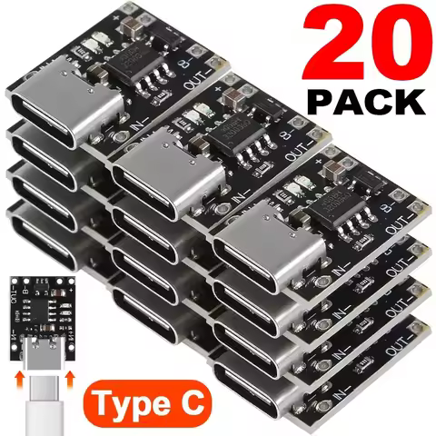 1-20Pcs TP4056 3.7V Lithium Battery Charging Discharging Board With Protection Type-C USB Type C Li-