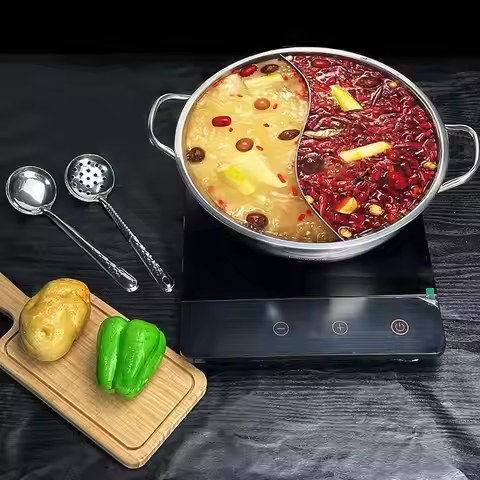 Two Flavor Soup Pot Double Flavor Chinese Shabu Shabu Pot Kitchenware Shabu Shabu Hot Pot for Campin