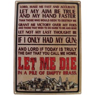 Treasure Gurus Pile of Brass Prayer Pro 2nd Amendment Gun Rights Embossed Tin Sign