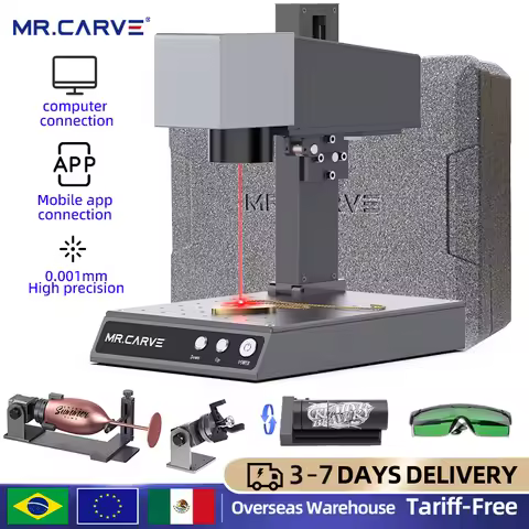 MR.CARVE Fiber Laser Marking Machine M1 Pro Laser Engraver 70x70mm Area Engraving Machine for All-Me