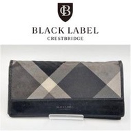 日本製 BURBERRY BLACK LABEL CRESTBRIDGE CB經典黑白格紋 長夾 錢包 皮夾 財布