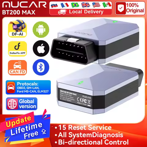 MUCAR BT200 MAX AI Assistant Car Diagnostic Tool CANFD Bi-Directional Full System Auto Diagnosis sca