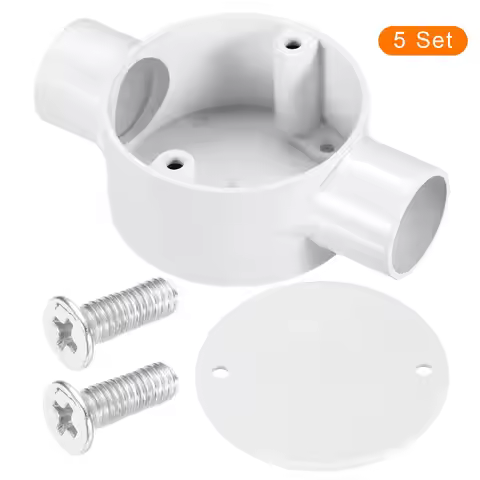 5Pcs PVC Conduit Box Junction Box 1 2 3 4 Way 20 25mm with Cover M4 Screws for Home Hose Electrical