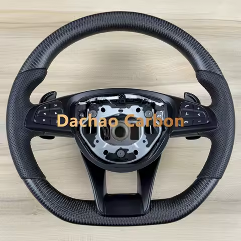 Matte Black Carbon Fiber Steering Wheel For Mercedes AMG A45 C43 C46 C63 E63 S63 W205 W213 W222 C300