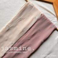 [FULL SULAM] JASMINE Sulam Chiffon Shawl | Shawl Chiffon Bunga Tabur