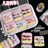 Cartoon Sanrio Kids Wearable Nail Sticker Labubu Detachable Fake Nail Patches Girls Gift