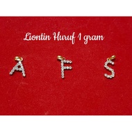 1 gram light gold letter pendant