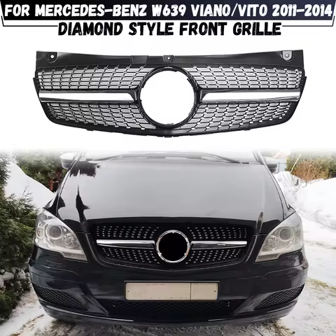 Front Bumper Grille For Mercedes Benz W639 Viano/Vito 2011 2012 2013 2014 Diamond Style Hood Tuning 