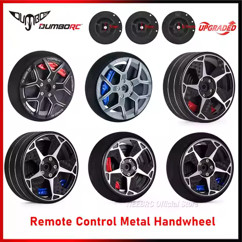 DUMBORC Transmitter Metal Handwheel Direction Steering Wheel with Brake Pads Sponge Cover Upgrade fo