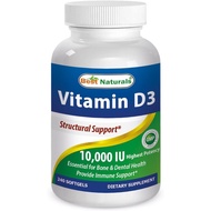 Best Naturals Vitamin D3 10000 IU Softgel, 240 Count