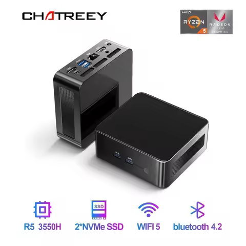 Chatreey AN2C Mini PC R5 3550H Gaming Desktop Computer NVME SSD WIFI5 HD Windows 11 Pro