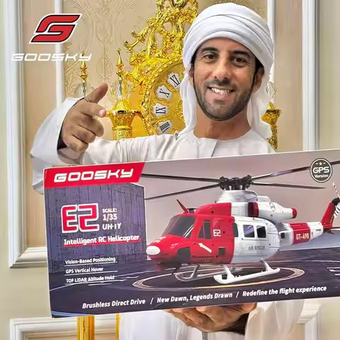 2025 New Goosky E2 1:35 Remote-Controlled Helicopter Gps Intelligent Drone Resembling Real Uh-1y