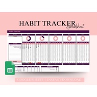 Habit Tracker Spreadsheet (Google Sheets/Excel)