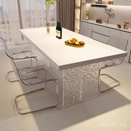 Dining Chair Living Room Modern Dining Table Rectangular Rock Small Apartment Simple Suspended Water