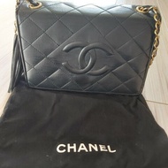 Chanel vintage 香奈兒 老香包 黑色不敗經典流蘇包