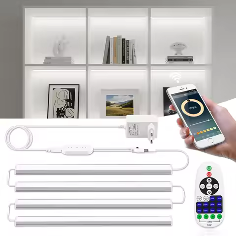 30CM/40CM/50CM LED Light Bar RF Remoter/Bluetooth APP Control 12V 2/4/6pcs Dimmable Lamp Tube CRI80 