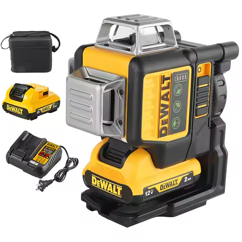 2026 Original DeWalt 12V Battery DEWALT DW089LG 12 Lines 3 Sides*360 Degree Vertical 12V Lithium Bat