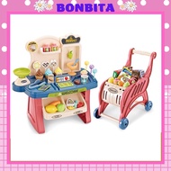 Đồ chơi bán hàng siêu thị kèm xe đẩy Bộ xe đẩy đi siêu thị 40 chi tiết cho bé vui chơi và khám phá