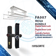 SINGGATE Mega Bundle set B | Digital Door + Gate lock +  Laundry System | FM021+FA007+LS029