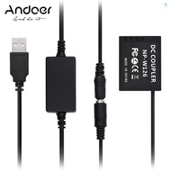 Andoer CP-W126 USB Power Kit DC Coupler Dummy Battery Replace of NP-W126 Battery with USB DC Converter Power Cable Single USB Input Compatible with Fujifilm X-T2 X-T3 X-T10 X-T20 X