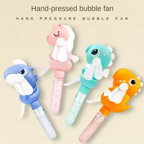 Bubble Water Toys Animal-shaped Cartoon Bubble Stick Hand Pressure Children Fan Cartoon Hand Pressur
