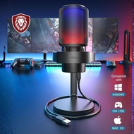 FIFINE Gaming Microphone, USB PC Mic for Streaming, Podcasts, Recording, Condenser Computer Desktop 