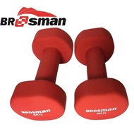 bag genuine imported Brosman 4kg red dumbbells (2 pieces), 4kg rubber-coated iron dumbbells, 4kg cas