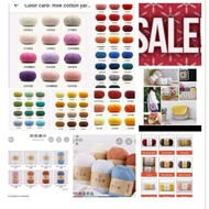 Sale assorted 4ply milk cotton and 10 ply cotton blended yarn. STRICTLY NO CHOOSING OF COLORS!!!