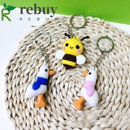 REBUY Bee Keychain, Little Bee Shape Soft Silicone Bee Silicone Keychain, Key Holder Cartoon Funny Creative Bee Soft Silicone Pendant Couple