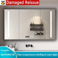 Bathroom Mirror Cabinet Intelligent Storage Cabinet Illuminated Mirror Toilet Storage Cabinet Illuminated Two in One Wall Mounted Mirror Cabinet