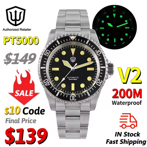 Watchdives WD5513 V2 38mm Watch NH35 Automatic Watch Date Sapphire 20Bar Waterproof Dive Luminous Vi