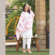 {**ส่งฟรี**} SMALL INDIA 🌸 Pure Cotton White Suit Set เซ็ท3ชิ้น 🌸 Beautiful Suit Set For Women