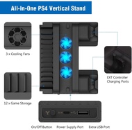 [tbxl] PS4/PS4 Slim/PS4 Pro Vertical Console Cooling Pad Fan Controller Charger Game Disk Storage St