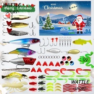 WATTLE 78/82pcs Fishing Tackle Advent Calendar, Acrylic Fishing Lure Set Christmas Advent Calendar, 