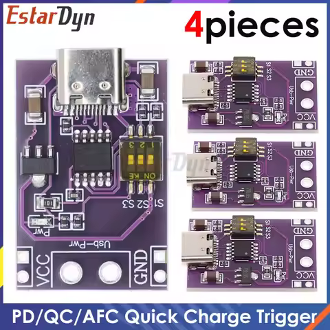 4pcs CH224K Module Type-C QC AFC PD2.0 PD3.0 to DC Spoof Scam Fast Charge Trigger Polling Detector 5