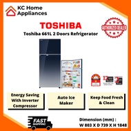 Toshiba 661L 2 Doors Fridge | Auto Ice Maker | GR-AG66MA(GG) | 2 Years General Warranty | 12 Years C