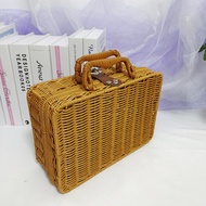S-T➰Mid-Autumn Festival Gift Box Rattan Hand-Held Moon Cake Box Cosmetic Storage Box Wedding Companion Hand Gift Box Wov