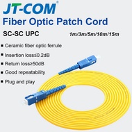 JT-COM SC-SC Fiber Optic Cable Patch Cord Single Fiber SC UPC SM 2.0mm 9-125um FTTH Fiber Optical Fi