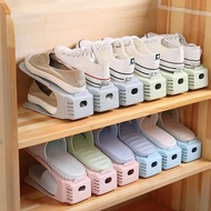 1PCS  Plastic Shoe Rack pastel color Adjustable Simple Plastic Shoe Rack Storage Organizer space saver