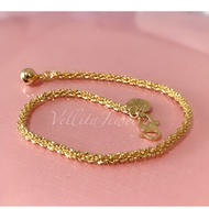 [VELLITA] COP916 Bracelet ”CORN” 999.9 Gold Plated 15cm-22cm <Rantai Tangan Jagung> Persist Gold