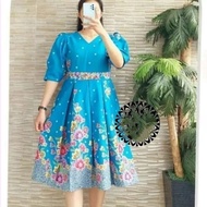 Dress Batik Premium Dres Baju Pesta Wanita Jumbo - Atasan Batik Wanita