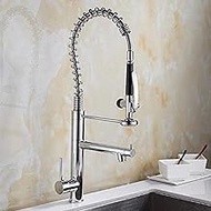 Kitchen Faucet Chrome Silver Brass Pull Out Spring Kitchen Sink Faucet Swivel Spout Tall Mixer Tap interesting