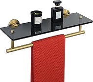 Alise Glass Shelves for Bathroom, 15.7 Inch Floating Glass Shelves for Wall,SUS304 Stainless Steel F