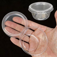 Disposable Sauce Cup, 2 Ounces, with Lid-Transparent Leak-Proof Seasoning Container, Easy to Quantit
