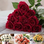 [FJ] 10pcs Bunga Mawar Latex Artificial Pesta Pernikahan Kantor Buket
