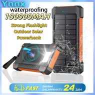100% solar powerbank 100000 mah original Waterproof Compass PowerBank Strong Flashlight Outdoor Sola