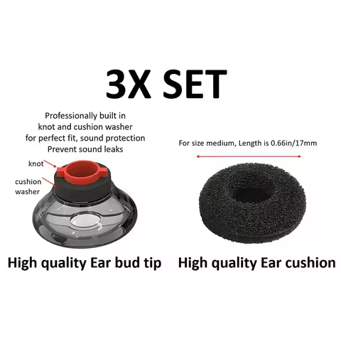 6x Replacement Memory Foam Earplug Ear Tip Earmuffs for Plantronics Voyager 5200