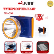 NSS Headlamp Flashlight Rechargeable Waterproof LED strong light Headlight For Camping Fishing 80W