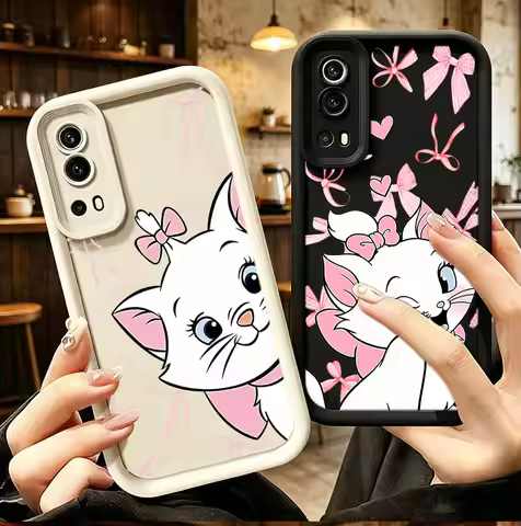 Pink Bow The Aristocats Marie Cat Case For Vivo IQOO Z9 V40 V50 V60 V70 X300 Y75 Y73 Y58 Y39 Y100 Y2