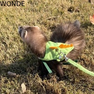 WONDE Ferret Vest Harness, Cartoon Adjustable Pet Harness Leash, Comfortable Flannel Dragon Design w